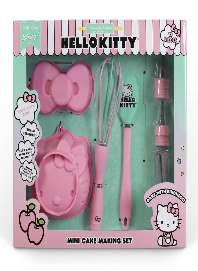 Handstand Kitchen Hello Kitty Cake Baking Set with Kitty Face and Bow Mini Cake Molds and More - Image 1